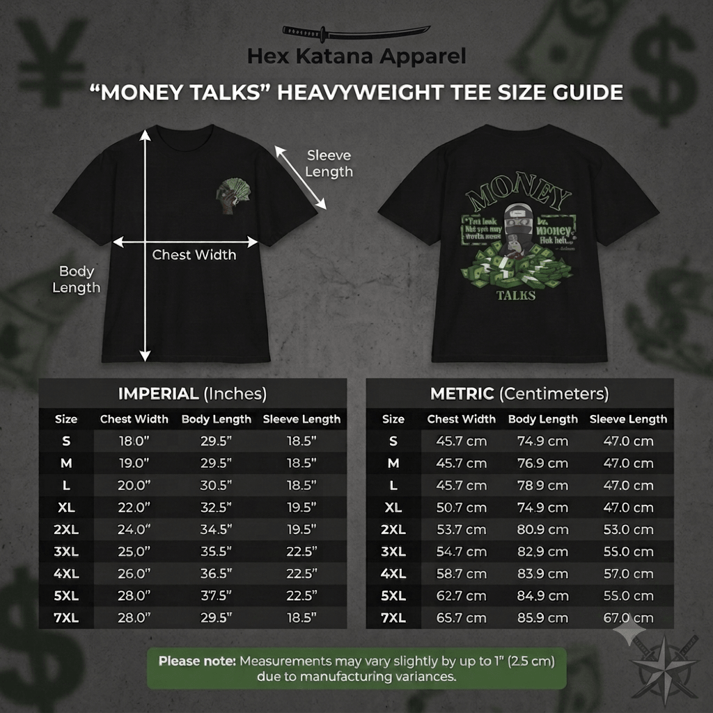 Kakuzu Money Talks Heavyweight Graphic Tee - Hex Katana